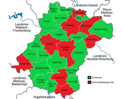 Karte Fördergebiete Schwalm-Eder-Kreis