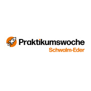 Logo „Praktikumswoche Schwalm-Eder“. Links ist ein stilisiertes Raketen-Symbol in einem orangefarbenen Kreis zu sehen. Rechts daneben steht in schwarzer Schrift „Praktikumswoche“ und darunter in orange „Schwalm-Eder“ auf hellem Hintergrund.
