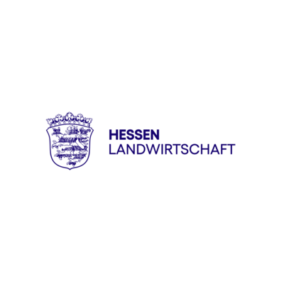 Logo „Hessen Landwirtschaft“ mit Landeswappen und entsprechendem Schriftzug.