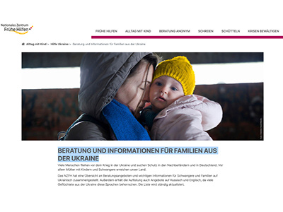 Kachel zu Beratung für Familien aus der Ukraine
